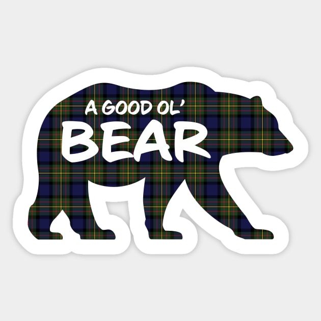 Bear Critter - MacLaren Plaid Sticker by Wright Art